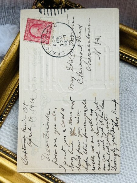 画像3: Postcard アンティークポストカード イースター  ヒヤシンスのお花を運ぶうさぎさん C.Twelvetrees (3)