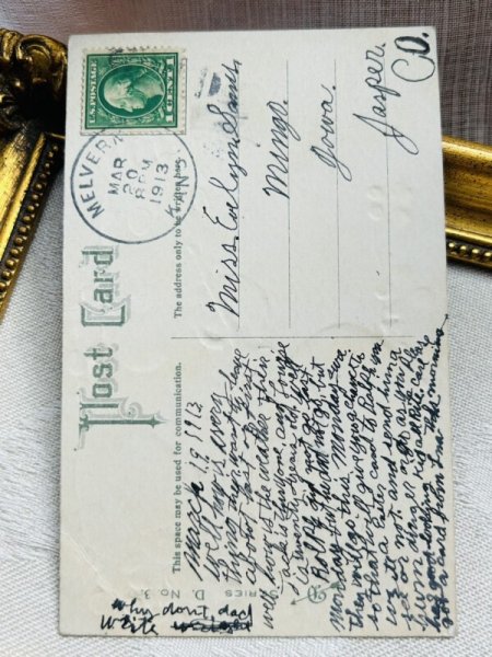 画像3: Postcard アンティークポストカード イースター  トランペットを吹くうさぎさんと大きな卵 楽器 Ellen Clapsaddle (3)