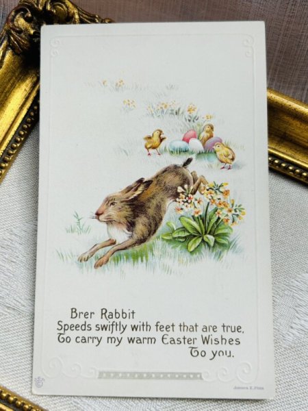 画像2: Postcard アンティークポストカード イースター  ヒヨコとうさぎさん  (2)