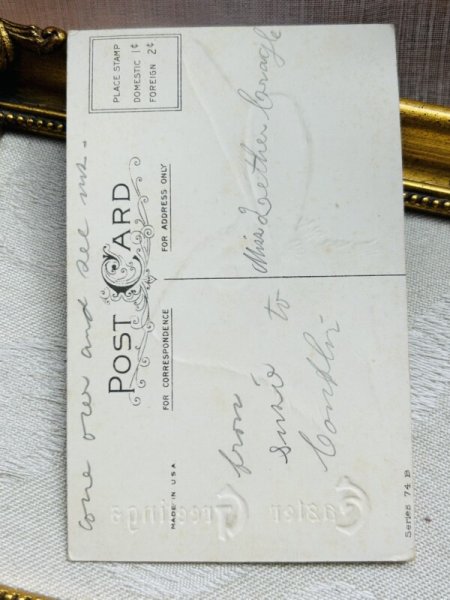 画像3: Postcard　アンティークポストカード　イースター 　白うさぎ　横顔 (3)