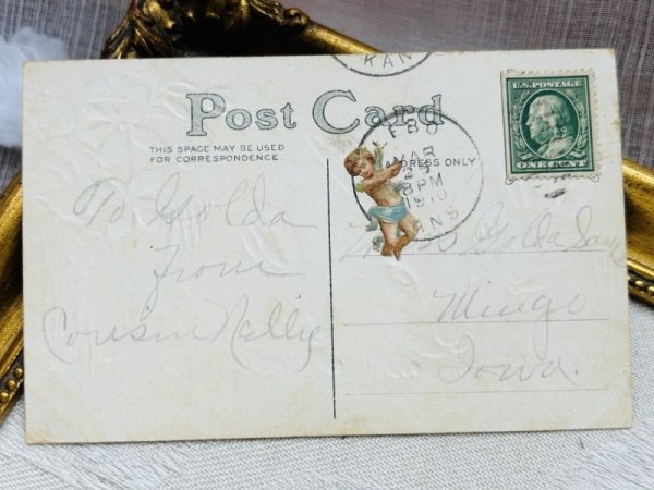 画像3: Postcard アンティークポストカード イースター  ウサギの家族  (3)