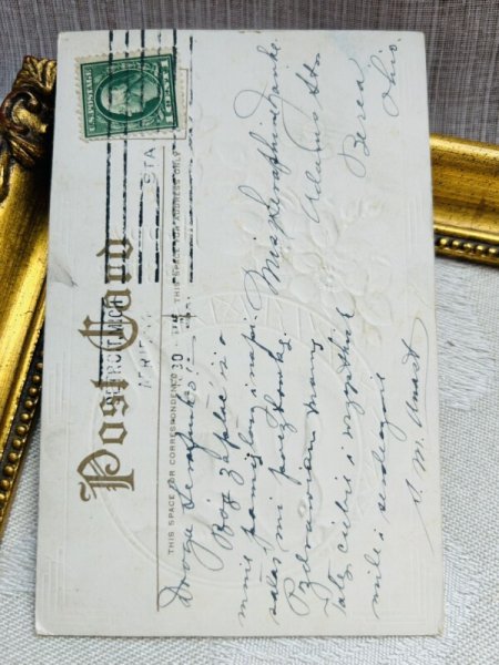 画像3: Postcard アンティークポストカード イースター  ウサギ サンザシ (3)