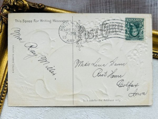 画像4: Postcard　アンティークポストカード　イースター 　生まれたてのヒヨコさん　ウサギ (4)