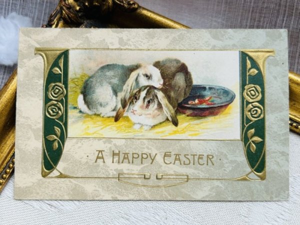 画像2: Postcard アンティークポストカード イースター  ウサギ ロップイヤー 垂れ耳 (2)