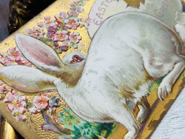 画像3: Postcard　アンティークポストカード　イースター 　生まれたてのヒヨコさん　ウサギ (3)