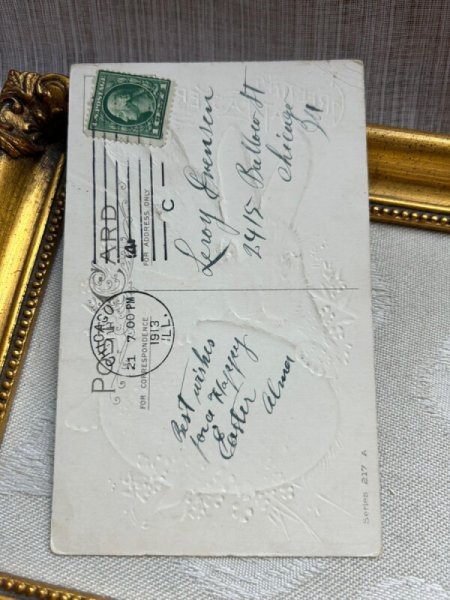 画像3: Postcard アンティークポストカード イースター  ウサギとイースターエッグ 卵  (3)