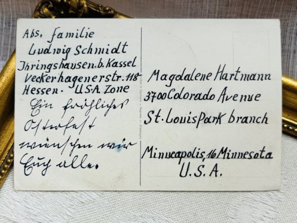 画像3: Postcard アンティークポストカード イースター  ウサギとイースターエッグ ドイツ (3)