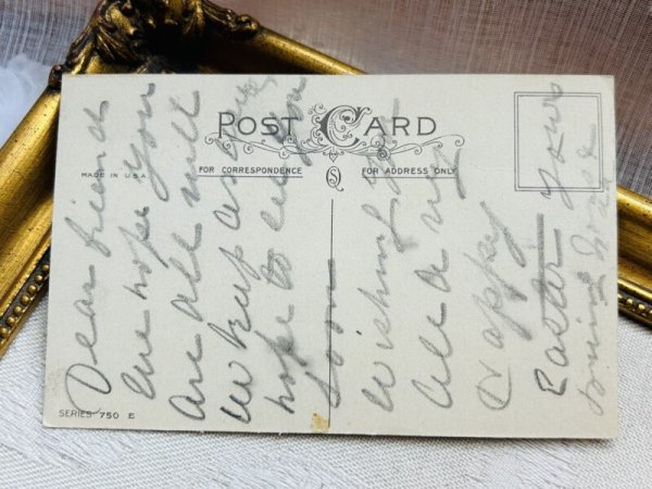 画像3: Postcard アンティークポストカード イースター  子どもたちとウサギとヒヨコ アメリカ (3)