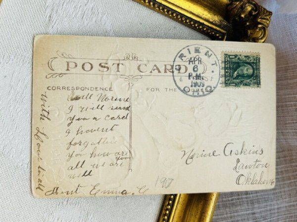 画像5: Postcard アンティークポストカード イースター  女の子とウサギ 卵 ヒヨコ (5)