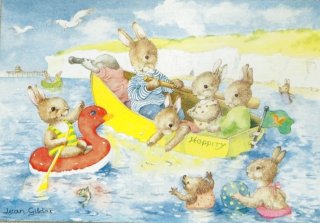 ご確認用　I14 北欧アンティーク　レトロな森の絵葉書　カード　うさぎ ご確認用 I14 北欧アンティーク レトロな森の絵葉書 カード