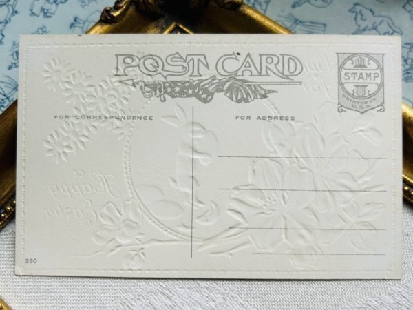 画像3: Postcard　アンティークポストカード　イースター 　卵を運ぶウサギさん　うさぎ　（未使用） (3)