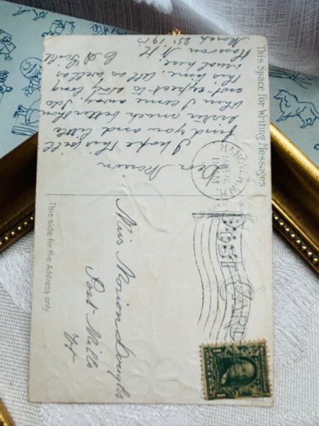 画像4: Postcard　アンティークポストカード　イースター 　ラッパ（トランペット）を吹くウサギさん　うさぎ　　Ellen Clapsaddle (4)