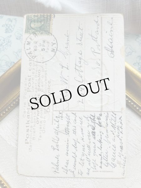 画像4: Postcard　アンティークポストカード　イースター 　ウサギさんと女の子　イースターエッグ　卵　うさぎ　アメリカ1908年 (4)