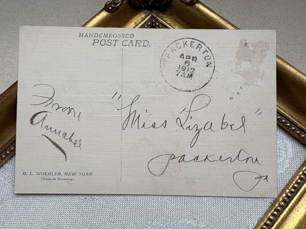 画像3: Postcard 　アンティークポストカード   イースター　バスケットの中のうさぎたち　ウサギ (3)