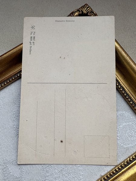 画像4: Postcard 　アンティークポストカード   イースター　大きな卵とウサギと女の子　卵　うさぎ　兎　（未使用） (4)