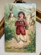 画像2: Postcard 　アンティークポストカード   イースター　ウサギと男の子　うさぎ　兎　アメリカ1908年 (2)