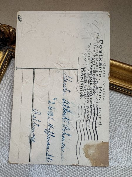 画像3: Postcard 　アンティークポストカード   イースター　ウサギの紳士とヒヨコのメイドさん　兎　うさぎ　1907年 (3)