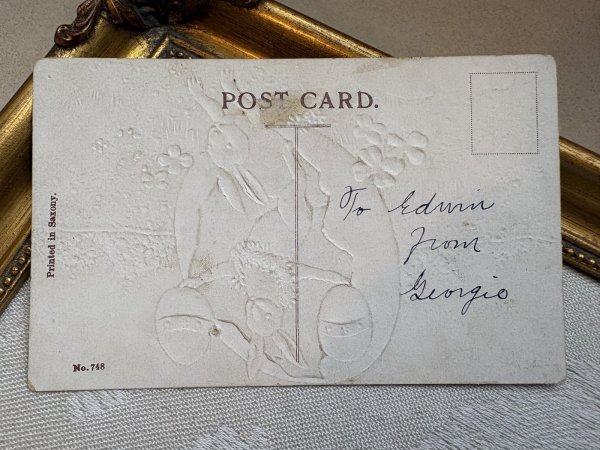 画像3: Postcard 　アンティークポストカード   イースター　ウサギの曲芸師さん　卵　兎　うさぎ　 (3)