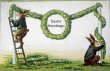 画像1: Postcard 　アンティークポストカード   イースター　飾りつけをするウサギさん　卵　兎　うさぎ　1907年 (1)