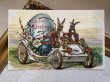 画像2: Postcard 　アンティークポストカード   イースター　自動車に乗るウサギさん　卵　兎　うさぎ (2)
