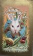 画像1: Postcard 　アンティークポストカード   イースター　卵の中のウサギさん　スズラン　兎　うさぎ　1910年 (1)