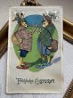 画像2: Postcard 　アンティークポストカード   イースター　パイプ煙草を吸うウサギさん　兎　うさぎ　ドイツ1928年 (2)