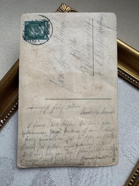 画像6: Postcard 　アンティークポストカード   イースター　パイプ煙草を吸うウサギさん　兎　うさぎ　ドイツ1928年 (6)