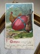 画像2: Postcard 　アンティークポストカード   イースター　大きな卵とウサギさん　ニワトリ　兎　うさぎ　ドイツ (2)