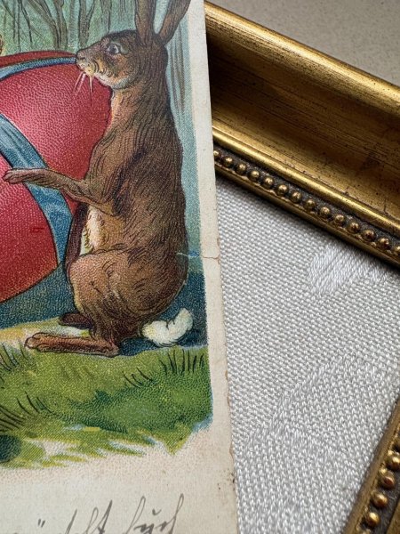 画像4: Postcard 　アンティークポストカード   イースター　大きな卵とウサギさん　ニワトリ　兎　うさぎ　ドイツ (4)