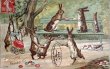 画像1: Postcard 　アンティークポストカード   イースター　公園で遊ぶウサギさん　卵　兎　うさぎ　フランス1908年 (1)