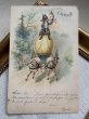 画像2: Postcard 　アンティークポストカード   イースター　ウサギさんが乗る卵の羊車　兎　うさぎ　スイス1906年 (2)