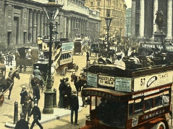 画像2: Postcard  アンティークポストカード　ロンドン　イギリス銀行周辺　バンク　1910年代頃 (2)
