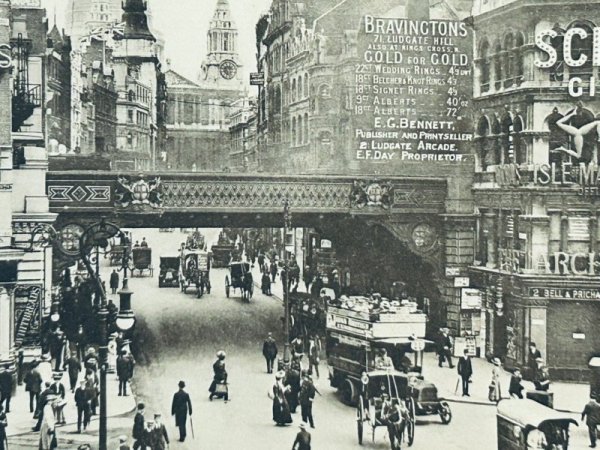 画像2: Postcard  アンティークポストカード　ロンドン　Ludgate Hill　（未使用） (2)