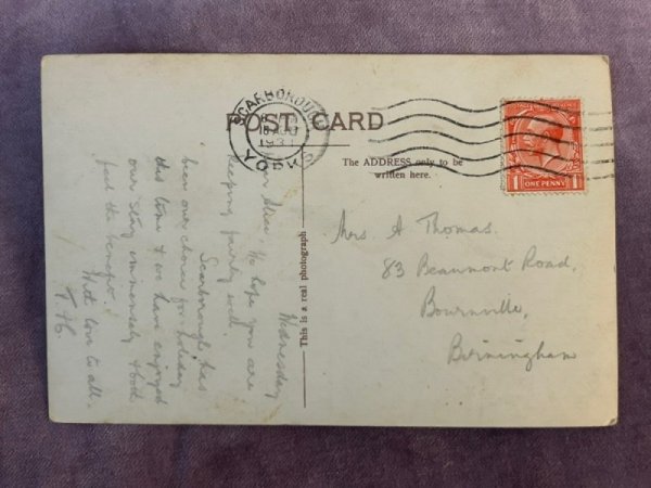 画像2: Postcard  アンティークポストカード　スカーボロ城　イギリス　写真　1931年 (2)