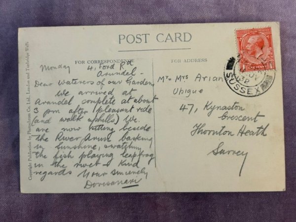 画像2: Postcard  アンティークポストカード　アランデル城　イギリス1932年 (2)