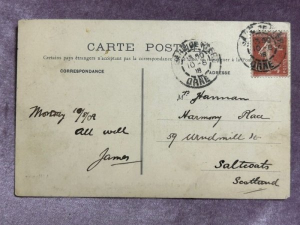 画像2: Postcard  アンティークポストカード モンサンミッシェル モン・サン=ミシェル フランス1918年 (2)