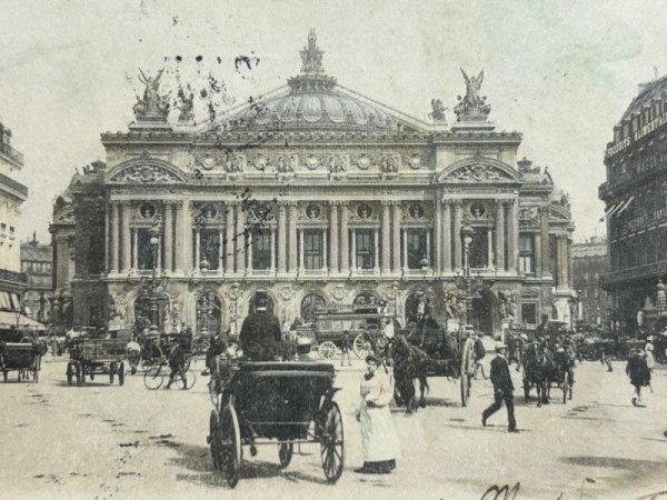 画像2: Postcard  アンティークポストカード　オペラ座　パリ　フランス　1903年 (2)