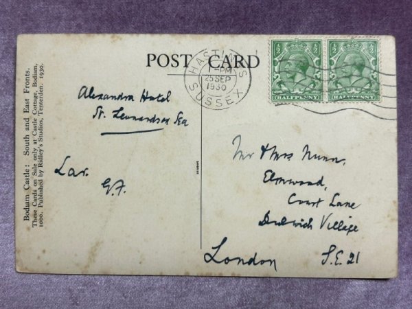画像2: Postcard  アンティークポストカード　ボディアム城　イギリス　1930年 (2)