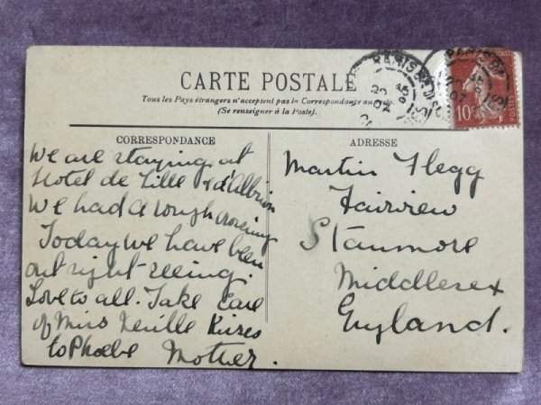 画像2: Postcard  アンティークポストカード　マドレーヌ寺院　パリ　フランス　1907年 (2)