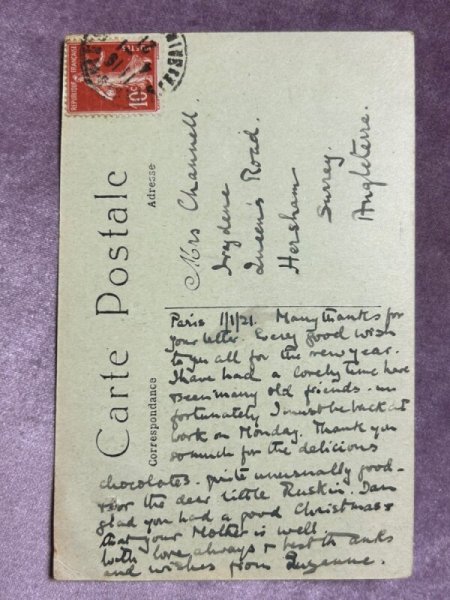 画像2: Postcard  アンティークポストカード ノートルダム大聖堂のガーゴイル パリ フランス1921年 (2)