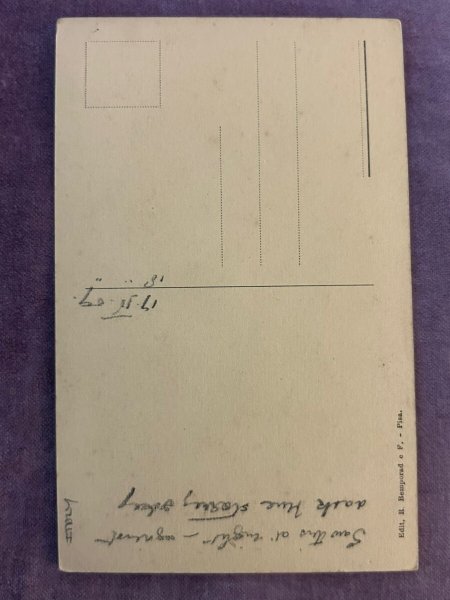 画像2: Postcard  アンティークポストカード　イタリア　ピサの斜塔　1909年 (2)