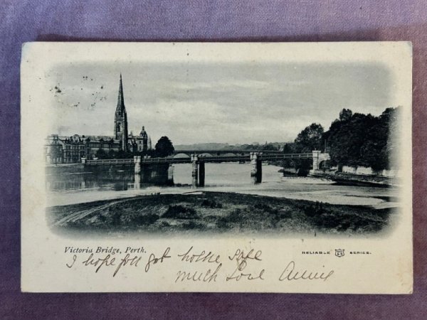 画像1: Postcard  アンティークポストカード　パース　ビクトリア橋　スコットランド　イギリス1902年 (1)