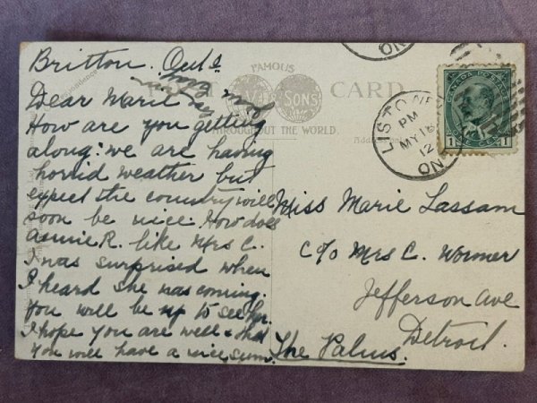 画像2: Postcard  アンティークポストカード 石橋 Stone Bridge ストラットフォード カナダ1912年 (2)