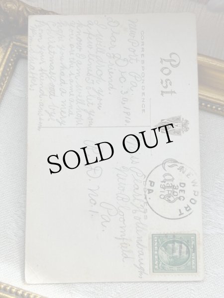 画像4: Postcard　アンティークポストカード　クリスマス　天使　ホーリー　ヤドリギ (4)