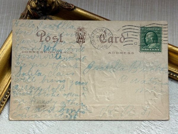 画像3: Postcard アンティークポストカード クリスマス 舞踏会 ダンス 1909年 (3)