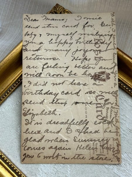 画像4: Postcard　アンティークポストカード　クリスマス　ホーススティックで遊ぶ女の子　ブランデージ (4)