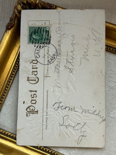 画像3: Postcard　アンティークポストカード　クリスマス　ポインセチアと天使 (3)