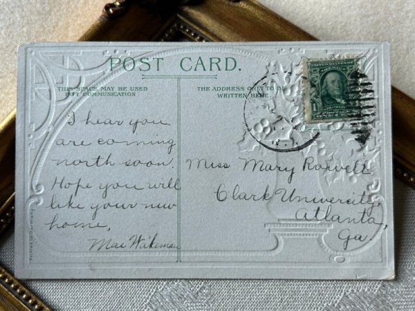 画像3: Postcard　アンティークポストカード  クリスマス　天使　横顔　ホーリー (3)