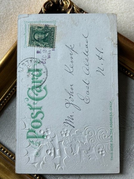 画像4: Postcard　アンティークポストカード  クリスマス　祈る天使たち　教会　ホーリー (4)