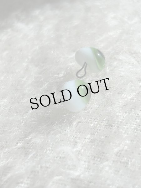 画像2: German Glass Eyes　ジャーマングラスアイ　グーグリーアイ　ポンチ　グリーン＆ホワイト　緑＆白　9mm（1組2個） (2)